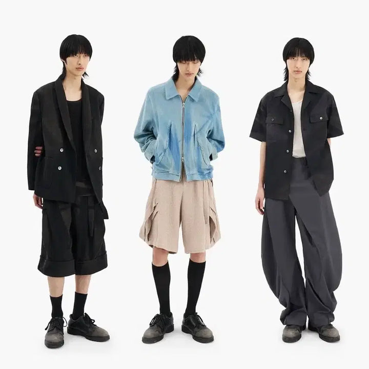 [BUNJANG] Ji Yong Kim 25ss Layered Panel Strap Shorts / 지용킴 - 25ss 레이어드 패널 스트랩 쇼츠