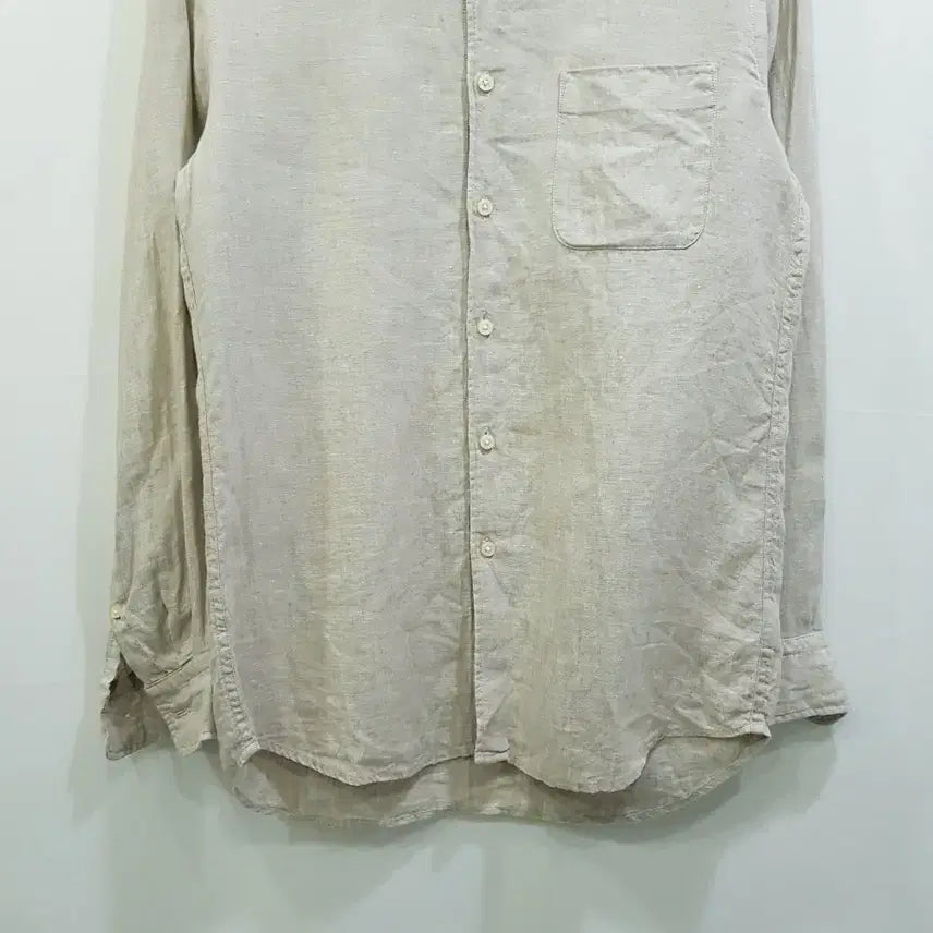 [BUNJANG] Uniqlo Beige Linen Long-Sleeve Shirt Men&