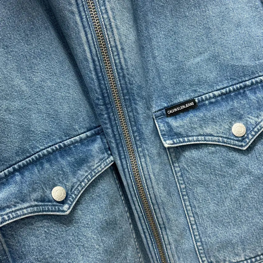 [BUNJANG] Calvin Klein Jeans Sherpa Collar Denim Jacket Size 105 / 사이즈 105) 캘빈클라인진 양털카라 데님 자켓
