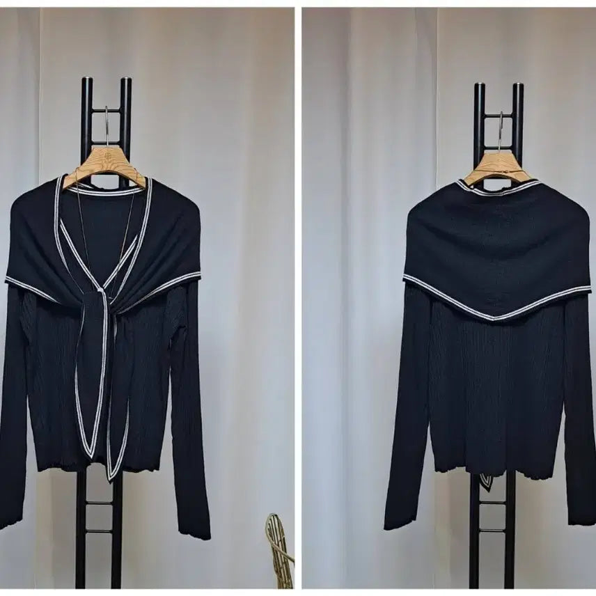 [BUNJANG] Thin Knit Cardigan + Shawl Set - New Arrival / 얇은 니트가디건+숄 세트 새상품(66까지)