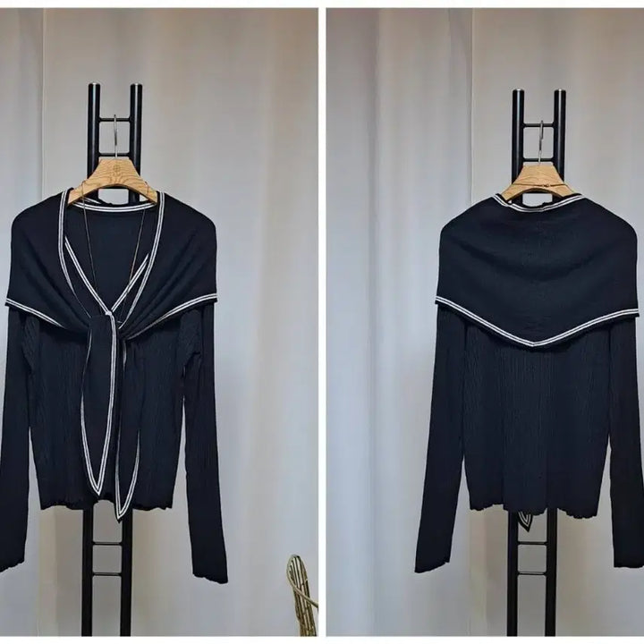 [BUNJANG] Thin Knit Cardigan + Shawl Set - New Arrival / 얇은 니트가디건+숄 세트 새상품(66까지)