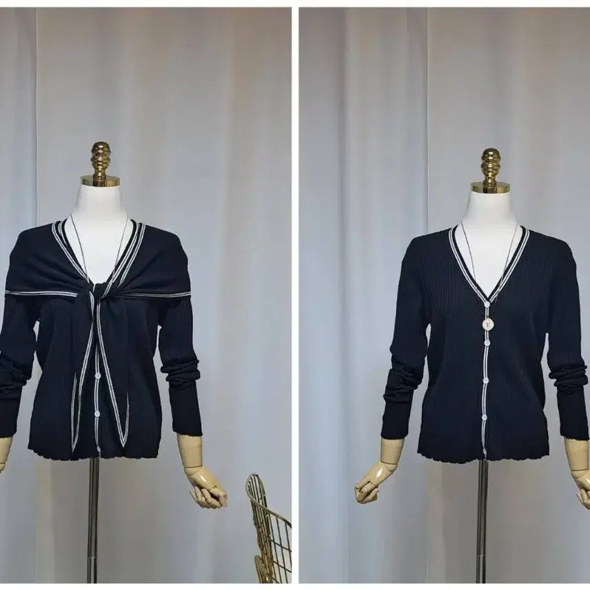 [BUNJANG] Thin Knit Cardigan + Shawl Set - New Arrival / 얇은 니트가디건+숄 세트 새상품(66까지)