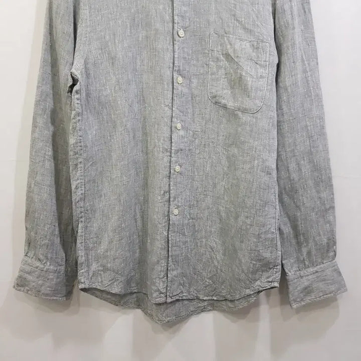 [BUNJANG] Uniqlo Light Gray Solid Linen Long Sleeve Shirt Men&