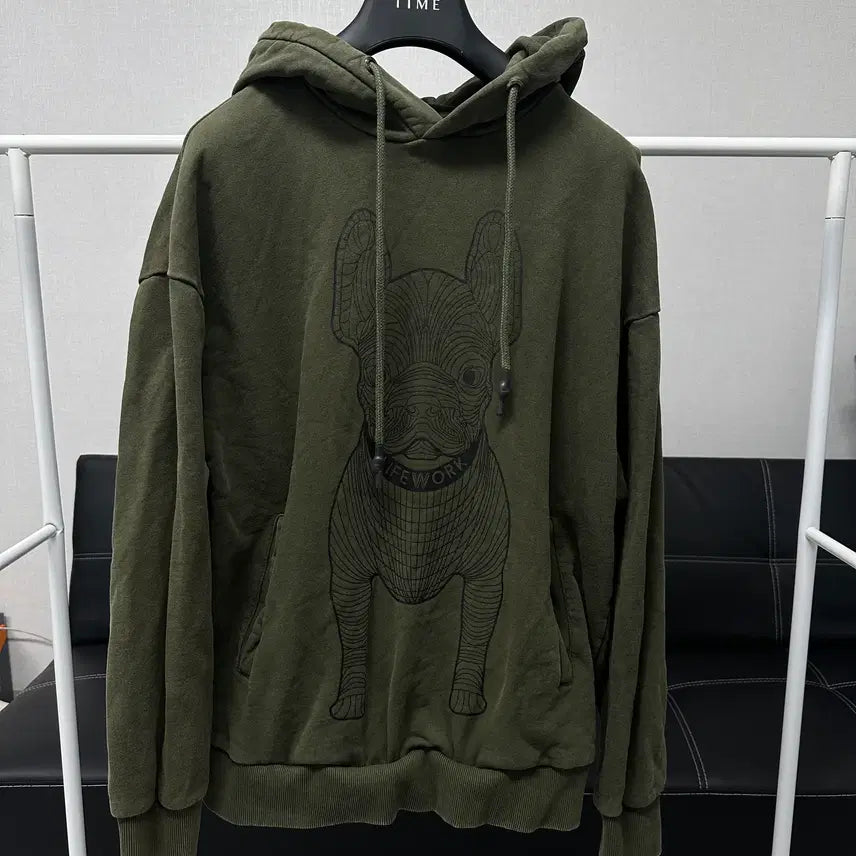 [BUNJANG] Lifework Bulldog Hoodie Size 100 / 사이즈 100) 라이프워크 불독 후드티