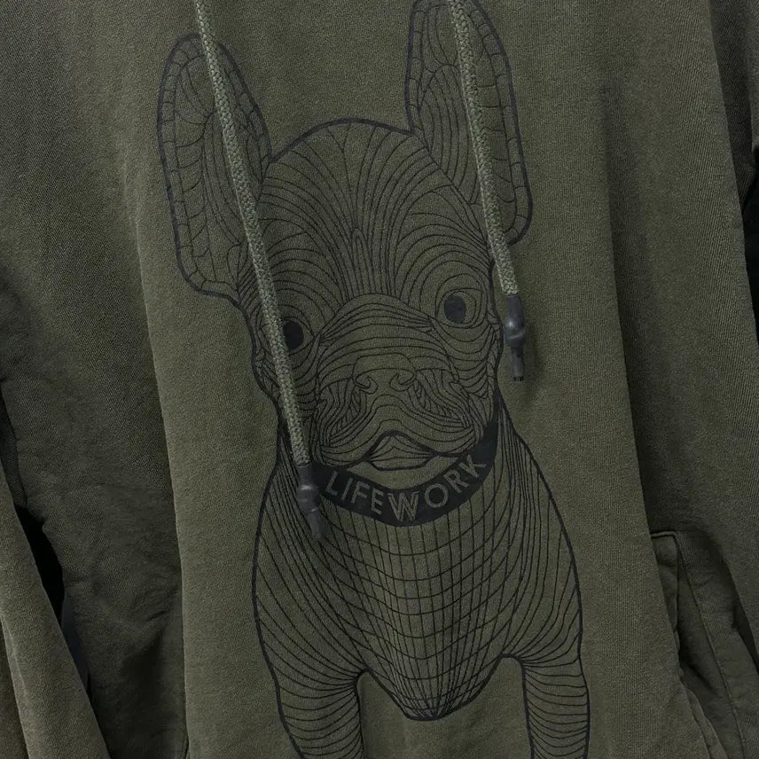 [BUNJANG] Lifework Bulldog Hoodie Size 100 / 사이즈 100) 라이프워크 불독 후드티