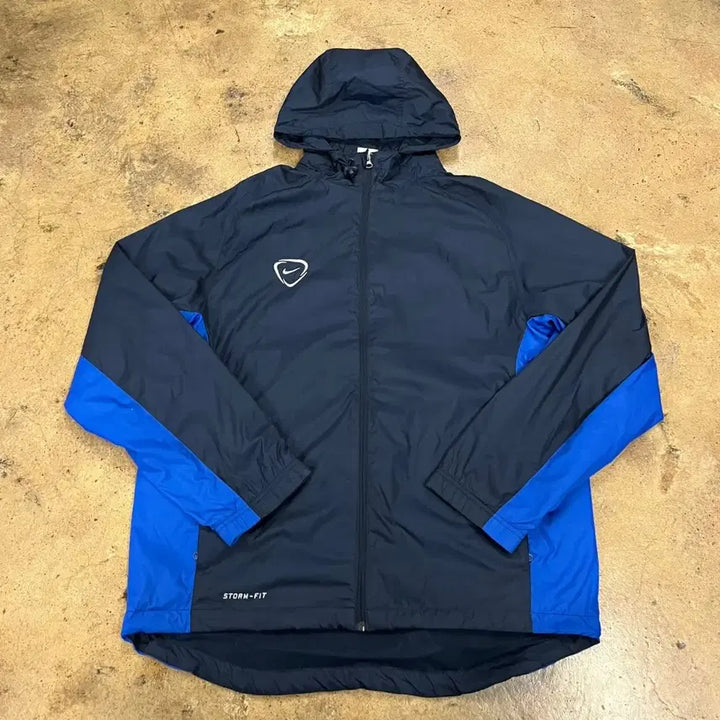 [BUNJANG] Nike Windbreaker Hooded Zip-Up Navy Blue / [정품/L] 나이키 바람막이 후드 집업 네이비 블루