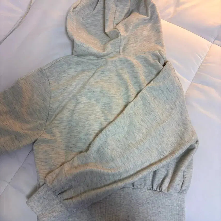 [BUNJANG] Oatmeal Color Crop Hoodie Zip-Up / 오트밀 컬러 크롭 후드집업