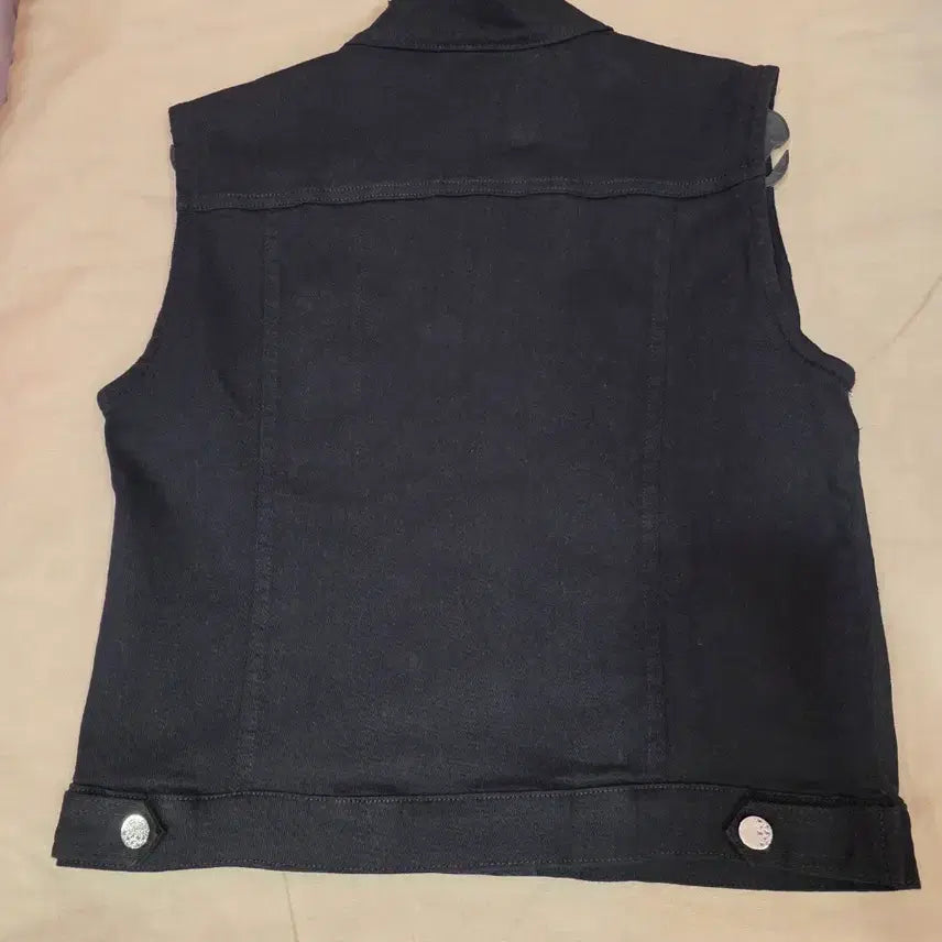 [BUNJANG] Black Sequin Denim Vest / 블랙 스팽글 데님 조끼 청베스트