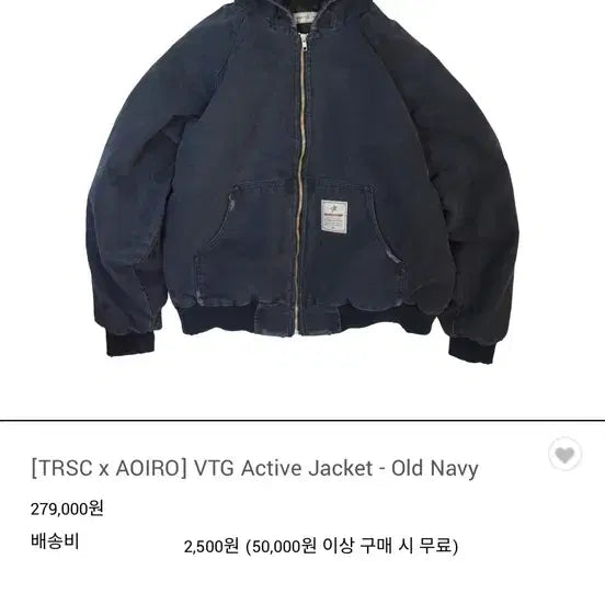 [BUNJANG] Aoiro TRSC Vintage Active Jacket Navy / [1] 아오이로 TRSC 빈티지 액티브 자켓 올드 네이비 VTG