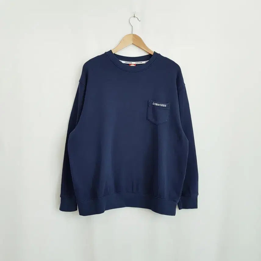[BUNJANG] Converse Embroidered Logo Oversized Long Sleeve Sweatshirt / 컨버스 자수로고 오버핏 긴팔 맨투맨 티셔츠 여2XL Q571