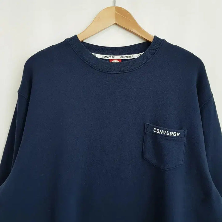 [BUNJANG] Converse Embroidered Logo Oversized Long Sleeve Sweatshirt / 컨버스 자수로고 오버핏 긴팔 맨투맨 티셔츠 여2XL Q571