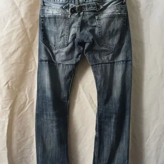 [BUNJANG] Double Waist Layered Detail Denim Pants M0477 / JPN 더블웨이스트 청바지 M0477