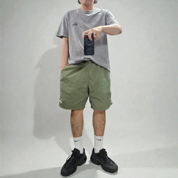 [BUNJANG] The North Face Nylon Shorts Khaki Olive Size 100 / 노스페이스 쇼츠 반바지 M0494