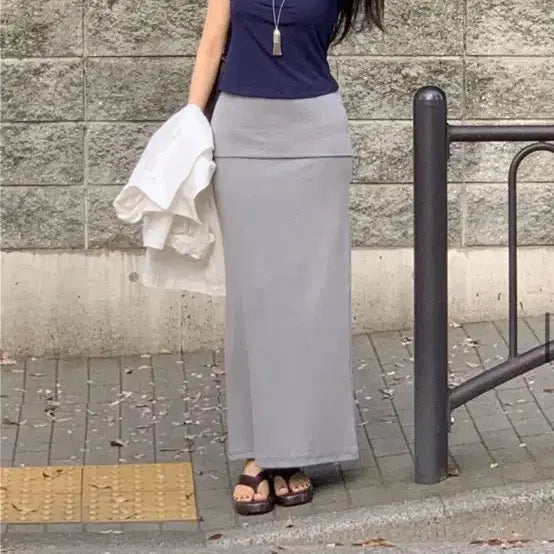 [BUNJANG] Love Me More Anne Skirt Grey (Standard Length) / 무배)러브미우 안느스커트 그레이(기본기장)