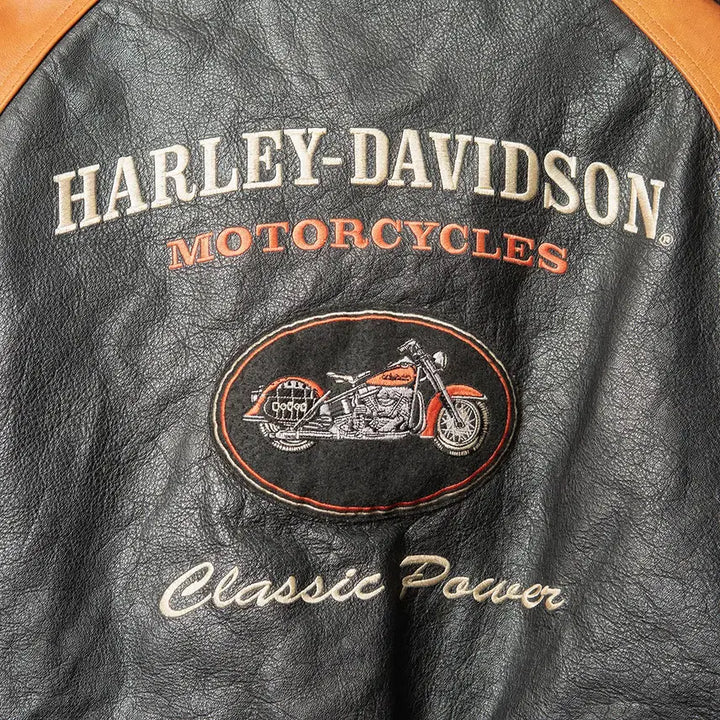 [BUNJANG] Harley-Davidson 90s Wool Leather Varsity Jacket XL / [110] 90s 할리데이비슨 울 레더 바시티 자켓