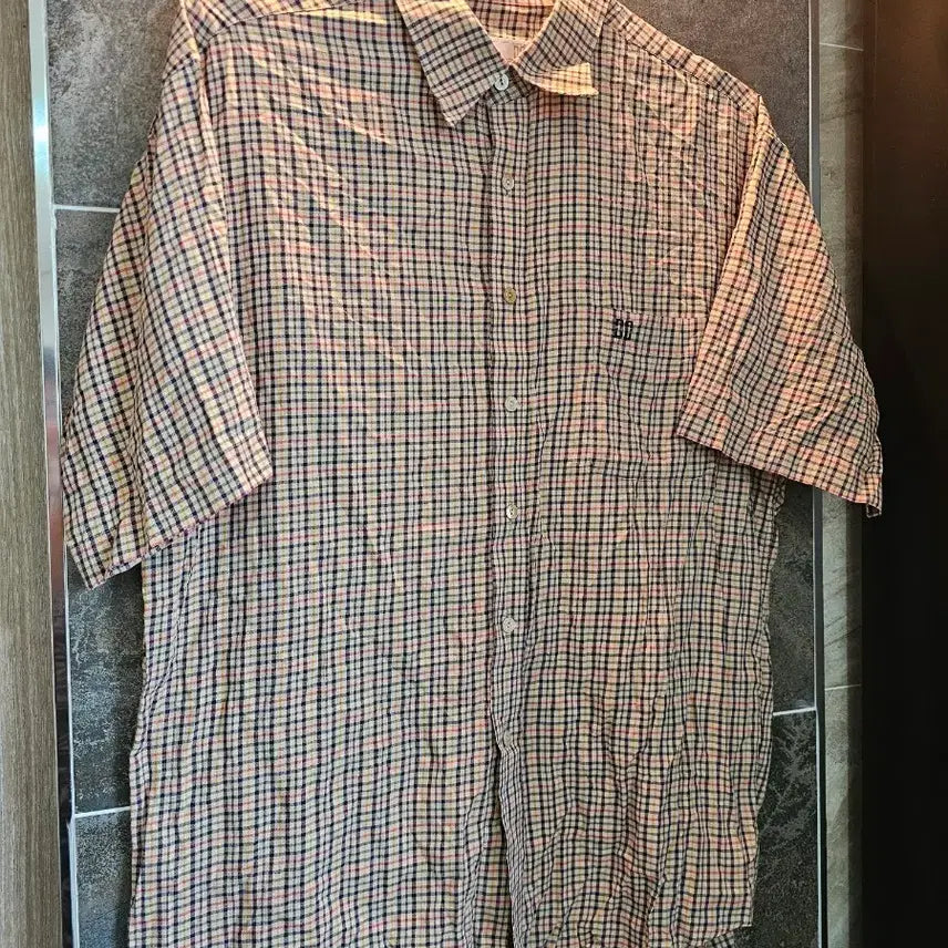 [BUNJANG] Daks Vintage Check Short Sleeve Shirt / 닥스 빈티지의 정석 체크 반팔 셔츠