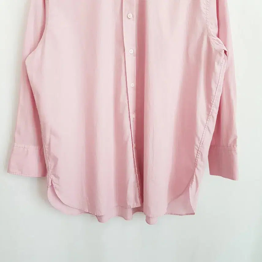 [BUNJANG] Uniqlo Pink Solid Oversized Long Sleeve Shirt Women&