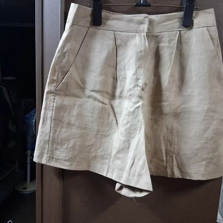 [BUNJANG] Beige Linen Shorts (Size S) / 베이지 린넨 반바지 숏팬츠(S)