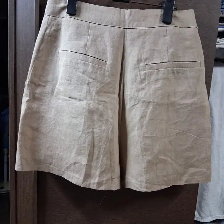 [BUNJANG] Beige Linen Shorts (Size S) / 베이지 린넨 반바지 숏팬츠(S)