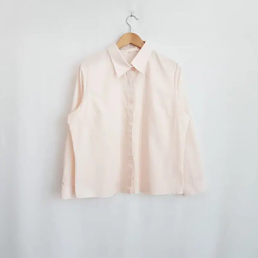 [BUNJANG] Vintage Pink Solid Long Sleeve Shirt Women&