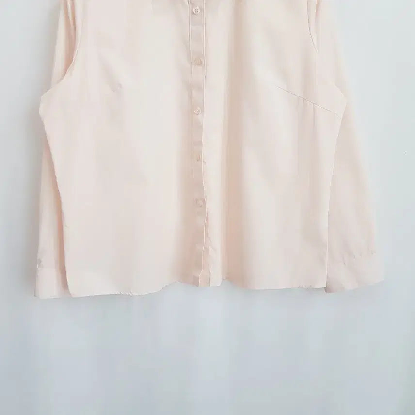 [BUNJANG] Vintage Pink Solid Long Sleeve Shirt Women&