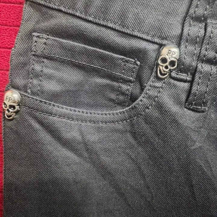 [BUNJANG] Philipp Plein Black Skull Detail Cotton Pants / (31)필립플레인 블랙 스컬 디테일 바지