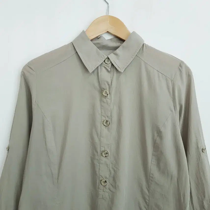 [BUNJANG] Vintage Mori Girl Roll-Up 7-Part Long Blouse (Women&