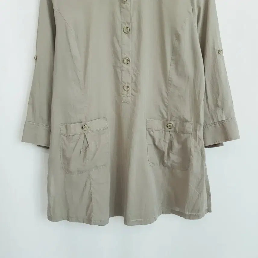 [BUNJANG] Vintage Mori Girl Roll-Up 7-Part Long Blouse (Women&
