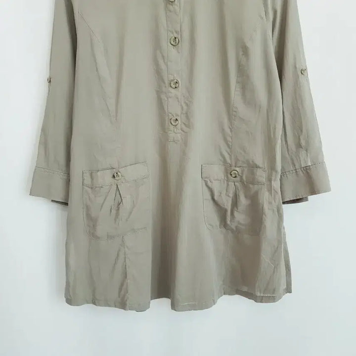 [BUNJANG] Vintage Mori Girl Roll-Up 7-Part Long Blouse (Women&
