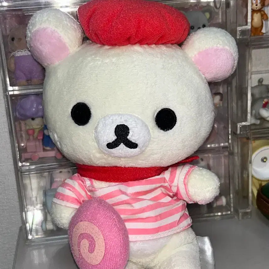 [BUNJANG] Rilakkuma Korilakkuma Candy Stripe Plush Doll / 리락쿠마 코리락쿠마 파리 사탕 줄무늬 인형