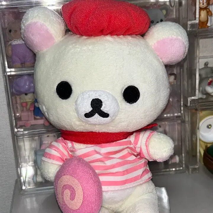 [BUNJANG] Rilakkuma Korilakkuma Candy Stripe Plush Doll / 리락쿠마 코리락쿠마 파리 사탕 줄무늬 인형