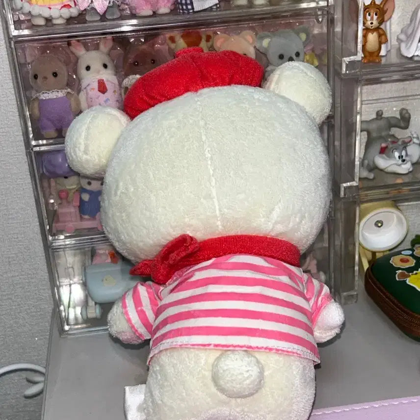 [BUNJANG] Rilakkuma Korilakkuma Candy Stripe Plush Doll / 리락쿠마 코리락쿠마 파리 사탕 줄무늬 인형