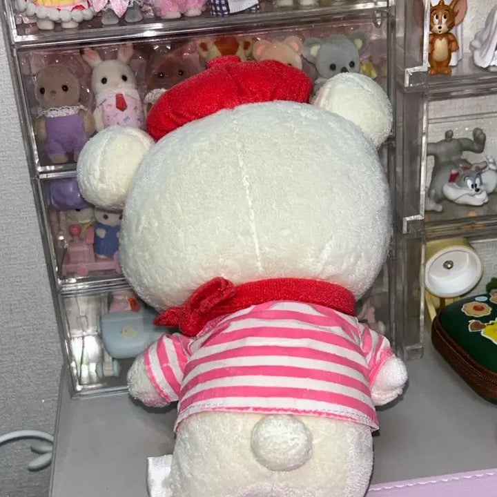 [BUNJANG] Rilakkuma Korilakkuma Candy Stripe Plush Doll / 리락쿠마 코리락쿠마 파리 사탕 줄무늬 인형