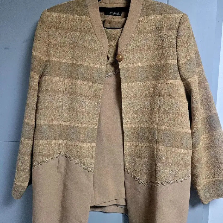 [BUNJANG] New Look Silk Wool Knit Two-Piece Set (Vintage) / [S급/빅사이즈] 일본 빈티지샵 고가 소장템 실크 울 니트 투피스 (10