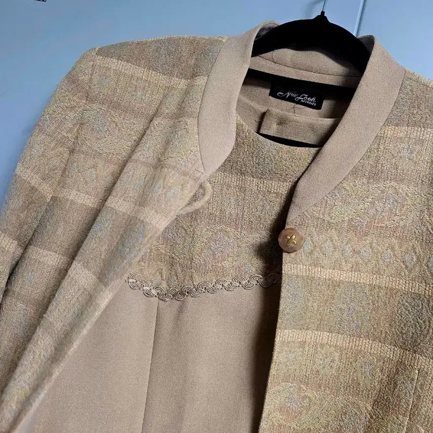 [BUNJANG] New Look Silk Wool Knit Two-Piece Set (Vintage) / [S급/빅사이즈] 일본 빈티지샵 고가 소장템 실크 울 니트 투피스 (10