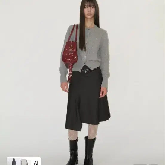 [BUNJANG] Sunburn Project Asymmetrical Cut Midi Skirt Black M / 새상품) 썬번프로젝트 미디스커트 M 블랙