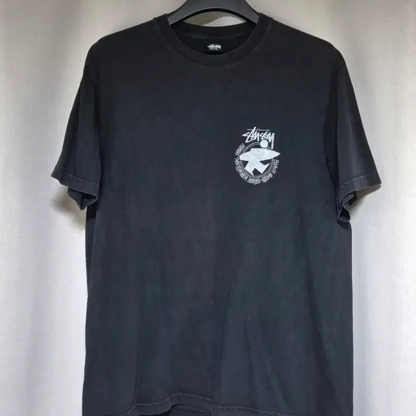 [BUNJANG] Stussy Beach Route Pigment Dyed T-Shirt Black L / 스투시 비치루트 피그먼트다이드 티셔츠 블랙 L
