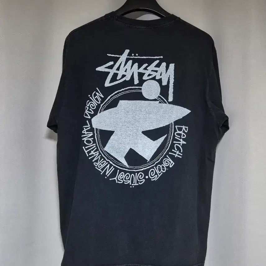 [BUNJANG] Stussy Beach Route Pigment Dyed T-Shirt Black L / 스투시 비치루트 피그먼트다이드 티셔츠 블랙 L