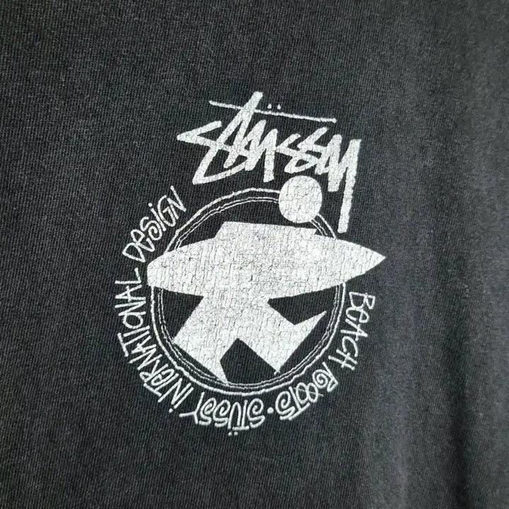 [BUNJANG] Stussy Beach Route Pigment Dyed T-Shirt Black L / 스투시 비치루트 피그먼트다이드 티셔츠 블랙 L