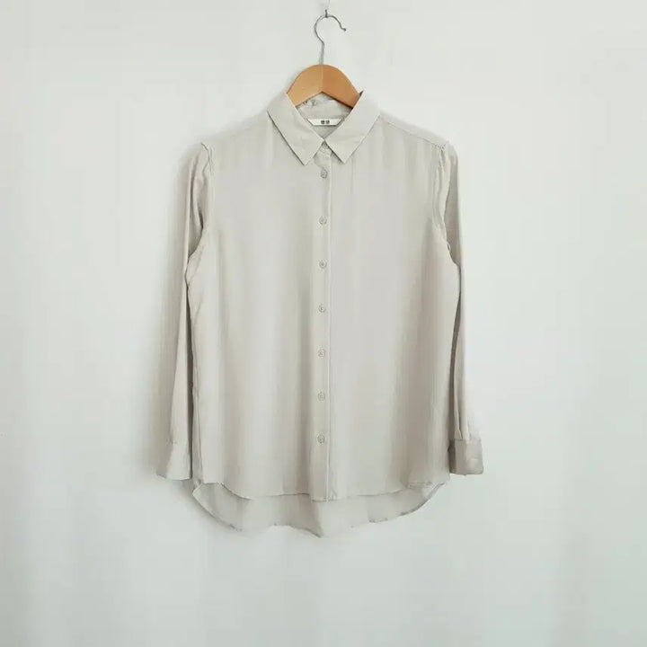 [BUNJANG] Uniqlo Boxy Long Sleeve Blouse Rayon Blend Women&