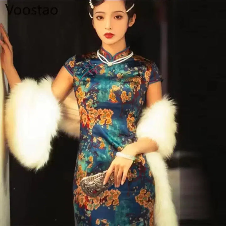 [BUNJANG] Qipao &amp; Accessory Full Set Rental (Graduation Photos) / 치파오+여러 장신구 풀세트 대여 (졸사)