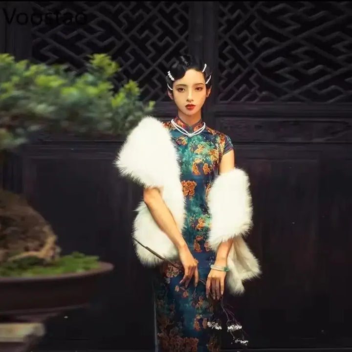 [BUNJANG] Qipao &amp; Accessory Full Set Rental (Graduation Photos) / 치파오+여러 장신구 풀세트 대여 (졸사)
