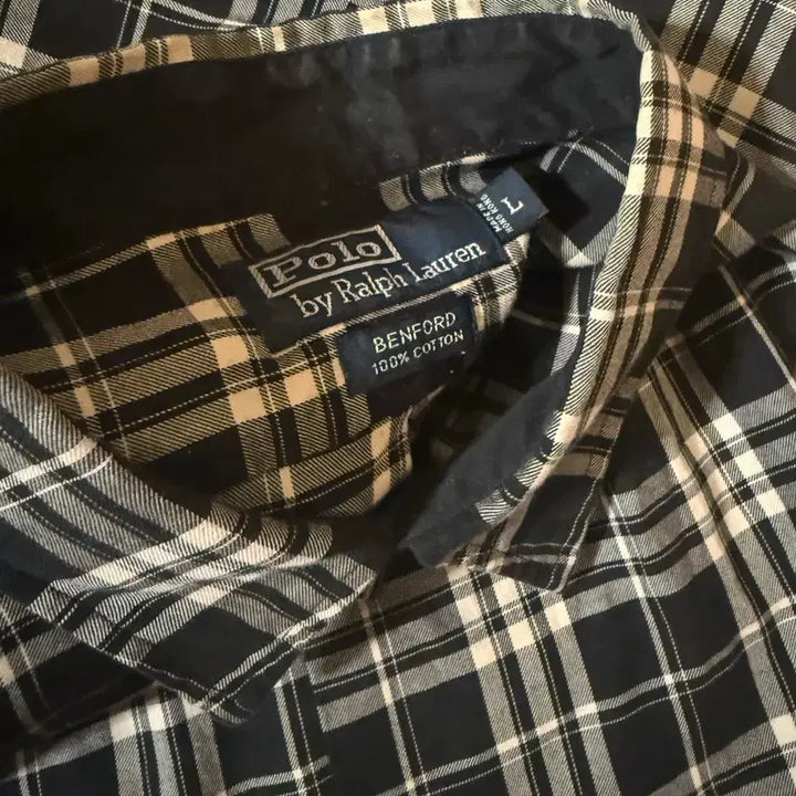 [BUNJANG] Polo Ralph Lauren Black Checkered Cotton Shirt L / 폴로 랄프로렌 블랙 체크 셔츠 L