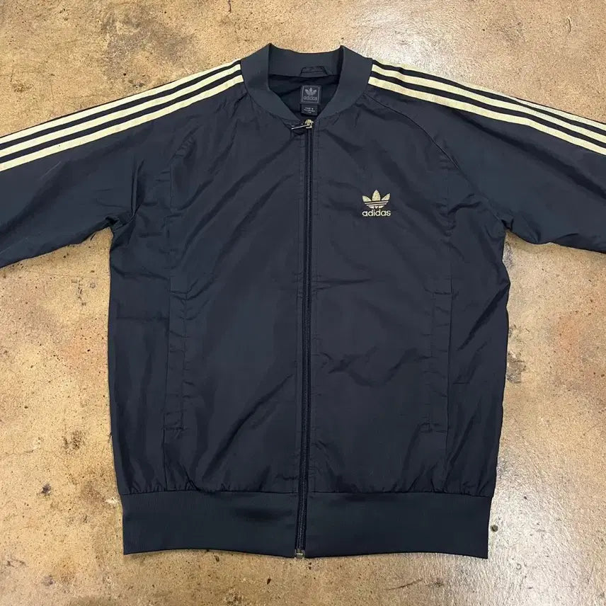 [BUNJANG] Adidas 3-Stripes Track Jacket Black Gold / [정품/100] 아디다스 삼선 트랙 자켓 블랙 골드 골검 져지