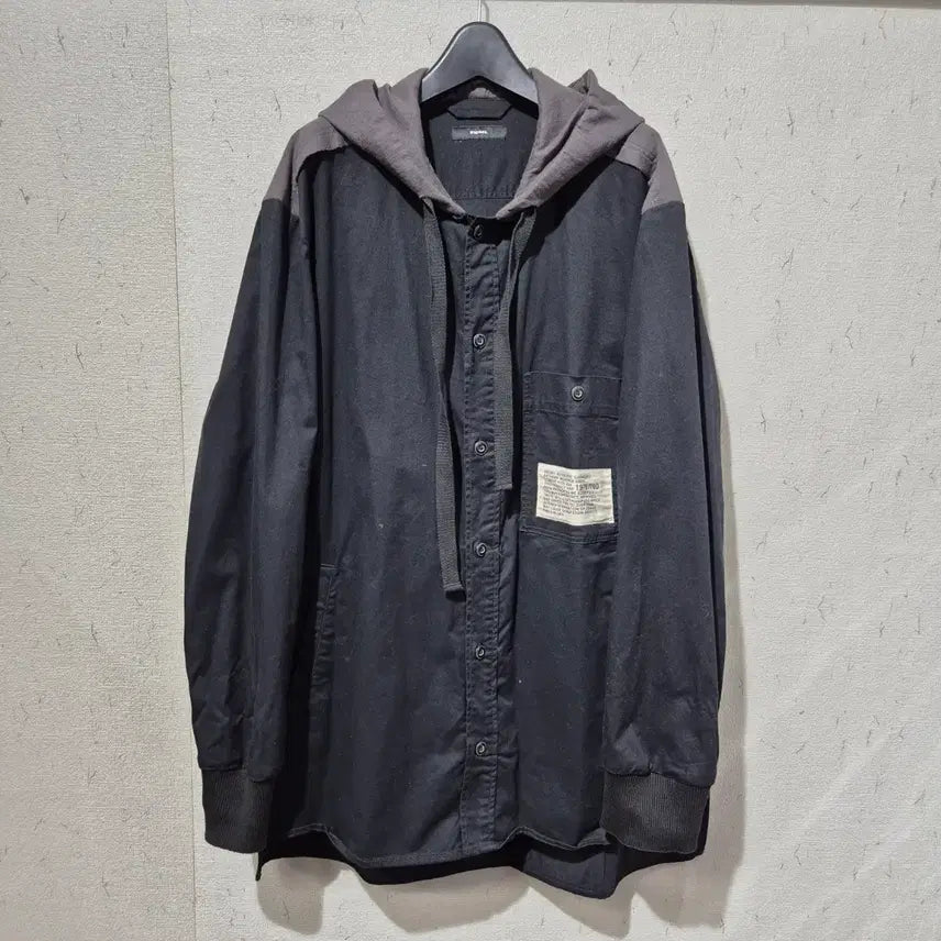 [BUNJANG] Diesel Black Hoodie Shirt / 디젤 블랙 후드 셔츠 남방