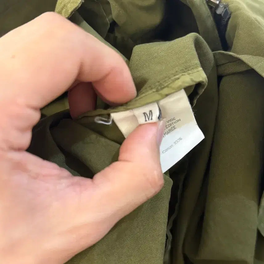 [BUNJANG] NUMARE Garment Dyed Curved Fishtail Parka Jacket Khaki M / 누마레 EE 야상 자켓