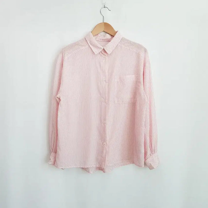 [BUNJANG] Vintage Stripe Pattern Loose Fit Sheer Long Sleeve Blouse / 빈티지 스트라이프 패턴 루즈핏 박시 시스루 긴팔 블라우스 여F Q584