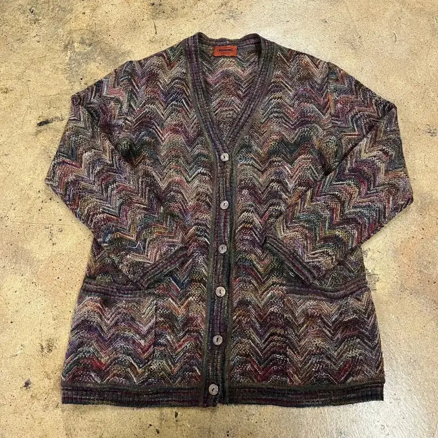 [BUNJANG] Missoni Zigzag Pattern Cardigan / [정품] 미쏘니 Missoni 지그재그 패턴 가디건