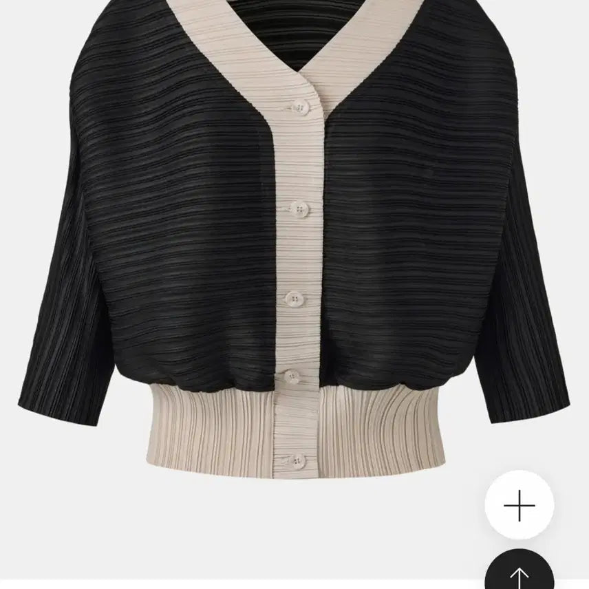 [BUNJANG] Pleats Me Cardigan Black Ivory / 새제품) 플리츠미 가디건. 프리