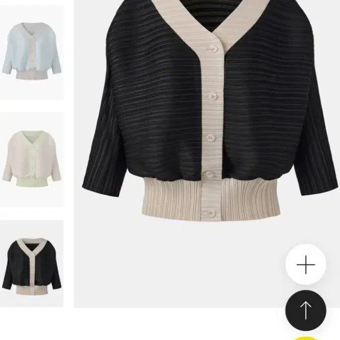 [BUNJANG] Pleats Me Cardigan Black Ivory / 새제품) 플리츠미 가디건. 프리